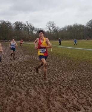 Jonah Kramer representing Middlesex at the Inter-Counties XC Champs 2018