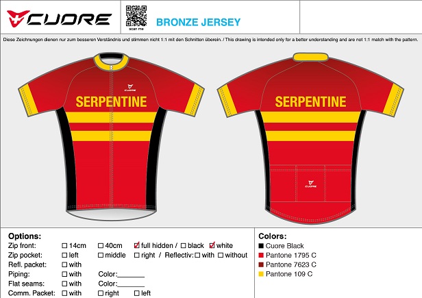 Cuore Serpentine short sleeved cycling top