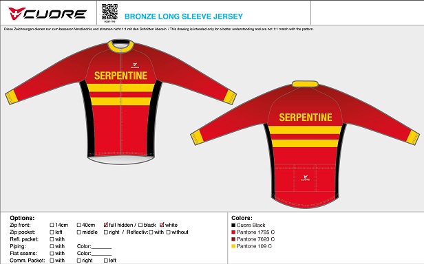 Cuore Serpentine long sleeved cycling top