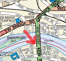Map of Kew Bridge