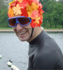 Michael in flowered swim cap